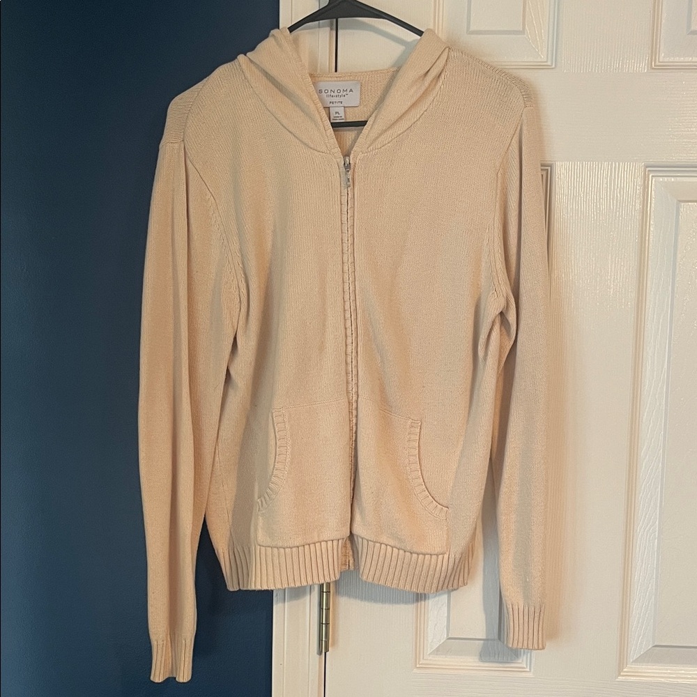 Sonoma Women's Beige Hooded Cardigan